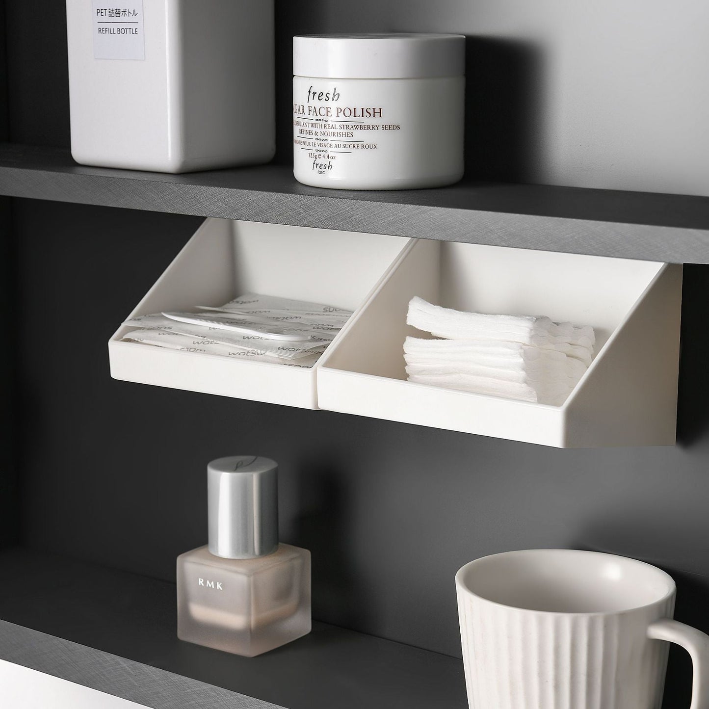 Wandmontierter Kosmetik-Organizer-Regal