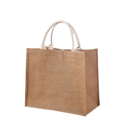 Jute-Tragetasche mit Baumwollgriffen