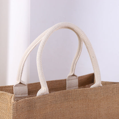 Jute-Tragetasche mit Baumwollgriffen